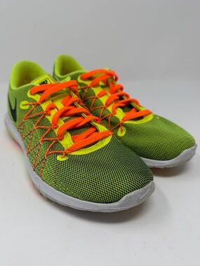 Nike Fury 2 Kids' Neon Green Athletic Sneakers with Orange Accents Sz. 4y